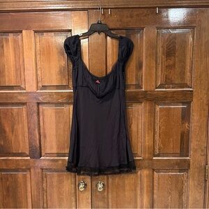 Urban Outfitters Kimchi Blue Ana Cap Sleeve Mesh Mini Dress Large Black Romantic
